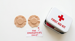 Plasters from a first-aid kit.